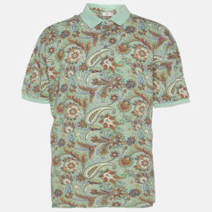 Etro Multicolor Paisley Printed Cotton Polo T-Shirt XXL