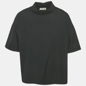 Fear of God Black Cotton Blend Reverse Collar Detail T-Shirt XS