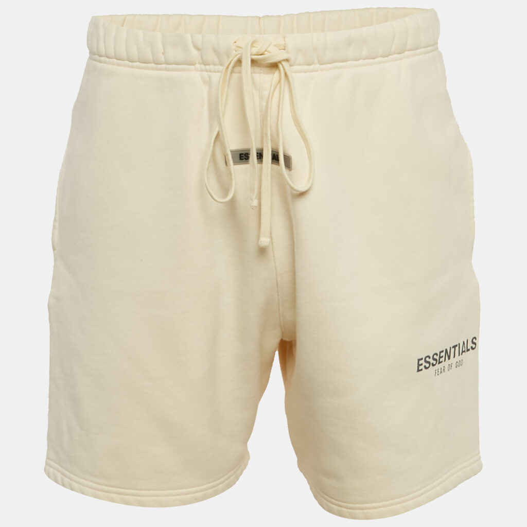luxury-men-fear-of-god-used-clothes-p1166703-005 Essentials Fear of God Cream Cotton Fleece Shorts