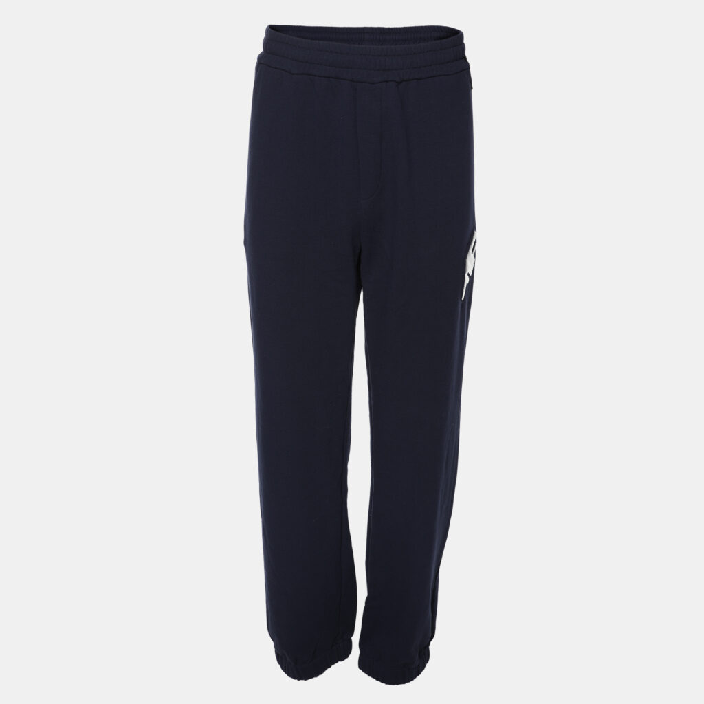 luxury-men-fendi-new-clothes-p1150905-001 Fendi Navy Blue Cotton Knit FF Block Embossed Trousers XXL