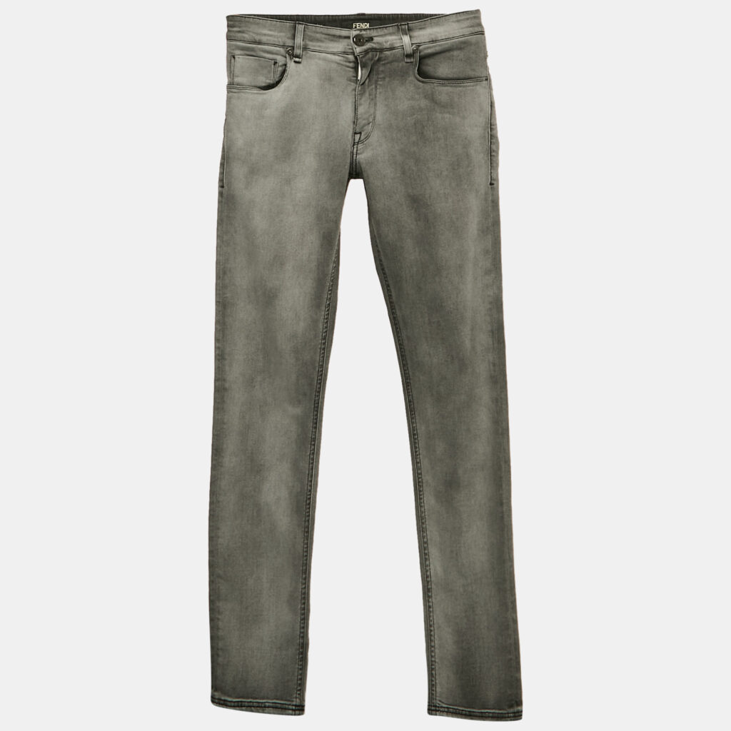 luxury-men-fendi-used-clothes-p1151180-004 Fendi Grey Washed Denim Slim Fit Jeans S/Waist 31"