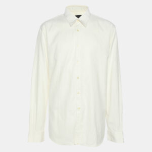 Fendi Cream FF Pattern Cotton Long Sleeve Shirt XS