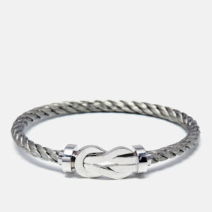 Fred Chance Infinie 18k White Gold Stainless Steel Bracelet 17