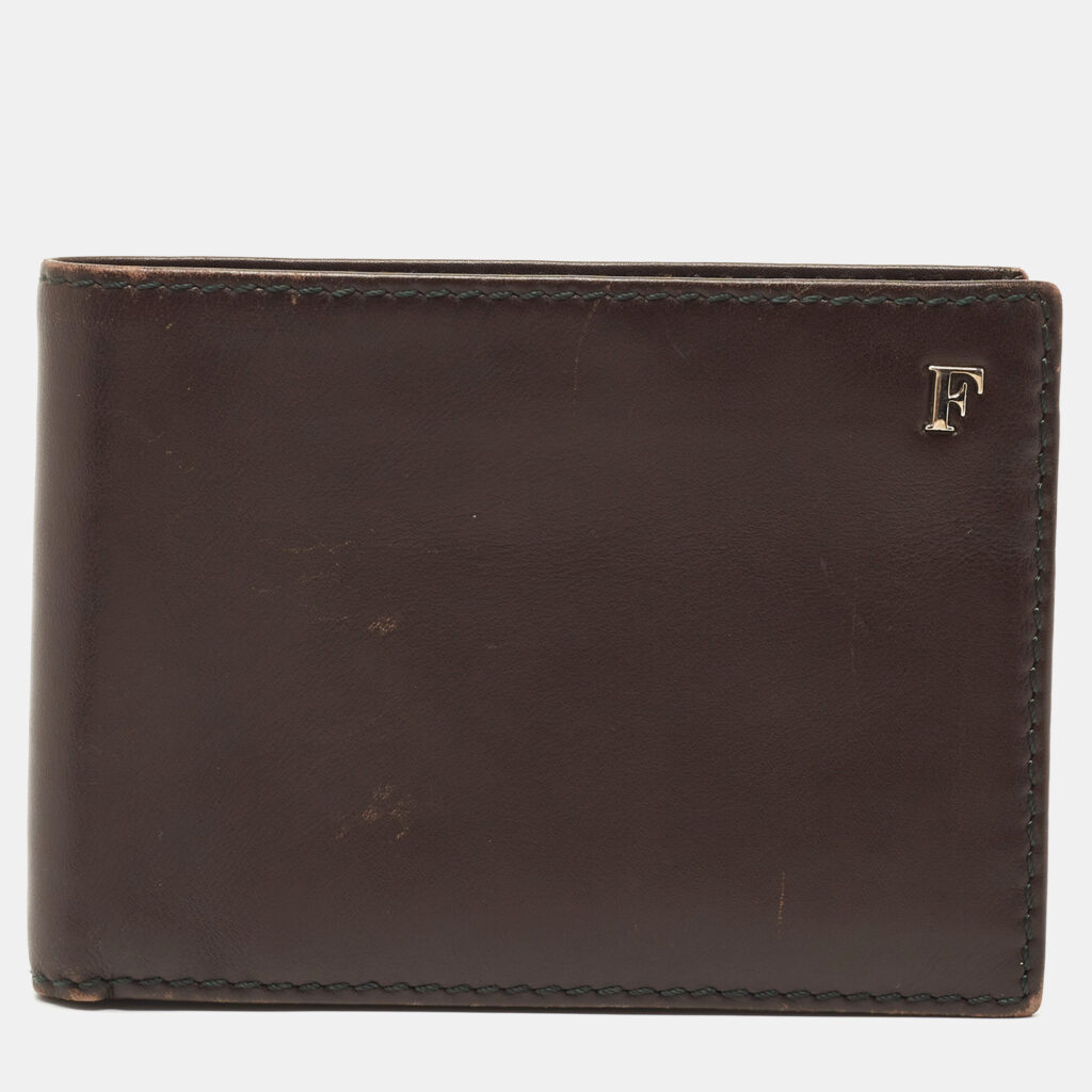 luxury-men-gianfranco-ferre-used-bags-p858202-012 Gianfranco Ferre Brown Leather Bifold Wallet