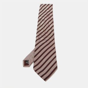 Gianni Versace Vintage Red Printed Silk Traditional Tie