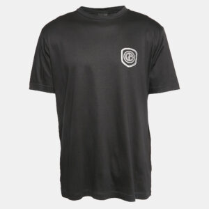 Giorgio Armani Black Printed Cotton Jersey Crew Neck T-Shirt XXL