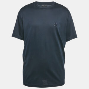 Giorgio Armani Navy Blue Logo Embroidered Jersey T-Shirt 4XL