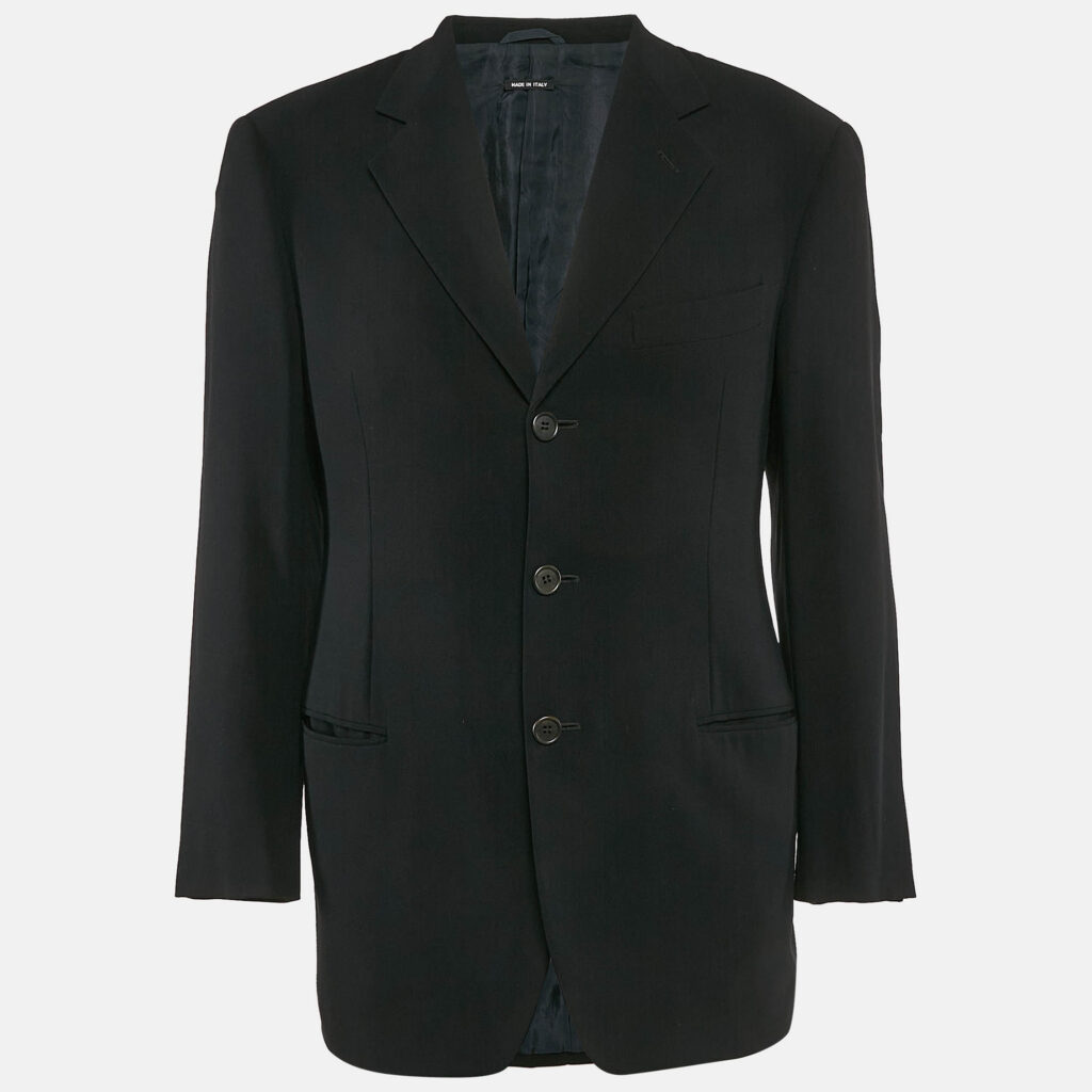 luxury-men-giorgio-armani-used-clothes-p1135189-001.jpg Giorgio Armani Black Wool Single Breasted Blazer S