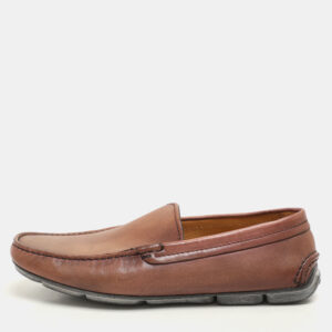 giorgio armani brown leather loafers size 40