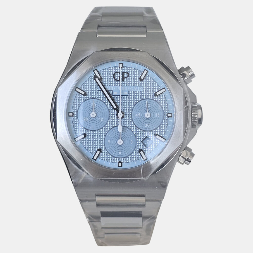 luxury-men-girard-perregaux-used-watches-p1137962-003 Girard Perregaux Ice Blue Stainless Steel Laureato Chronograph 81020-11-3370-1GM Automatic Men's Wristwatch 41mm