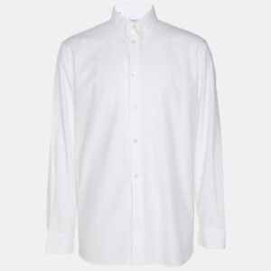 givenchy white cotton button front shirt l