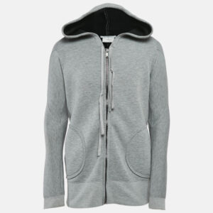 Givenchy Grey Neoprene Zip-Up Hoodie S