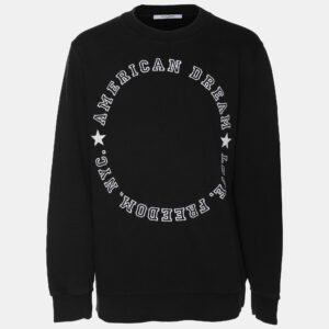 givenchy black cotton american dream varsity text sweatshirt m