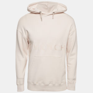 Givenchy Pink Logo Embroidered Cotton Knit Hoodie XS