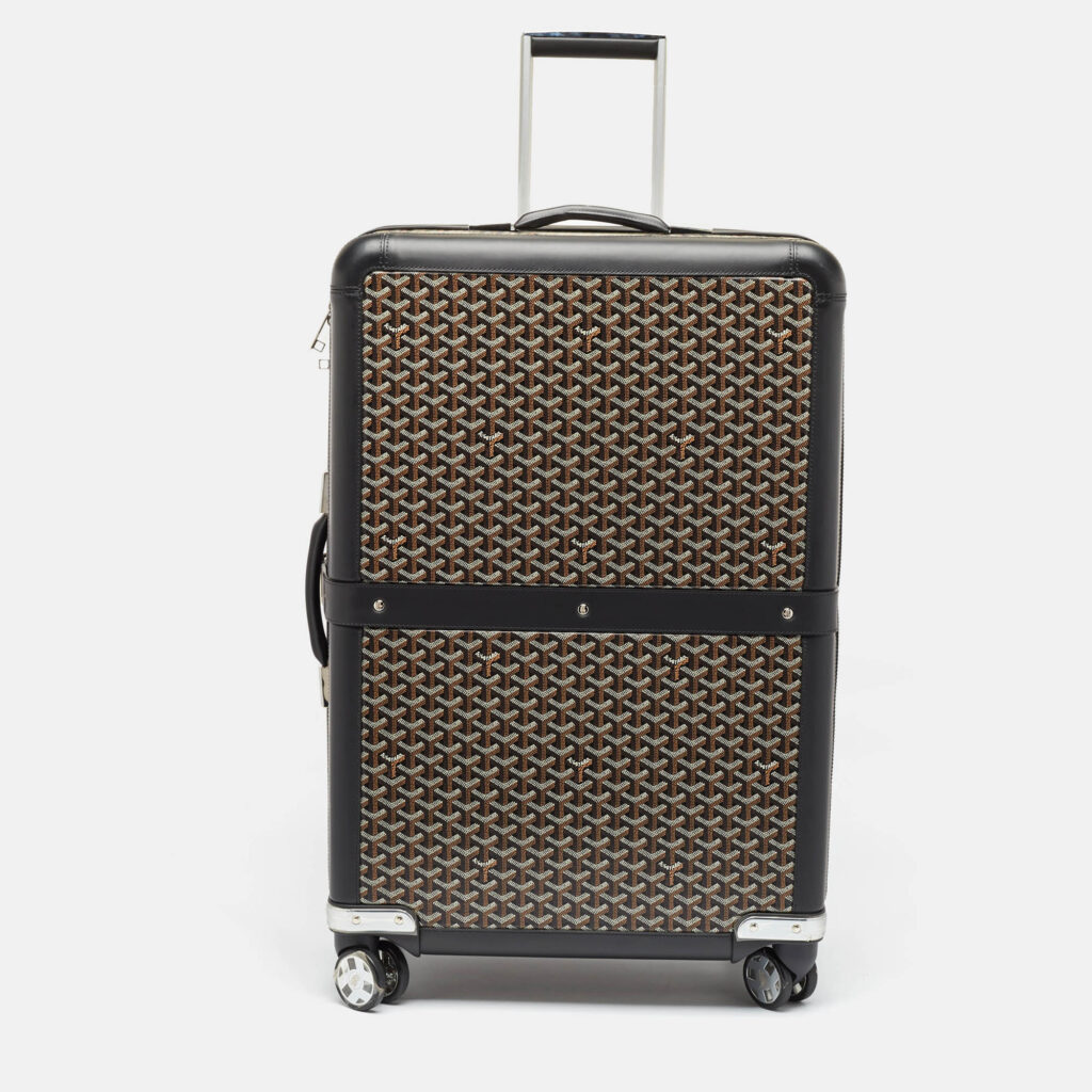 luxury-men-goyard-new-bags-p1043881-015 Goyard Black Goyardine Coated Canvas Satolas GM Rolling Suitcase