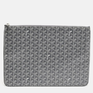Goyard Grey Goayrdine Coated Canvas and Leather Senat MGM Pouch
