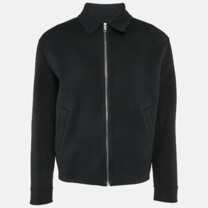 gucci navy blue wool zip-up jacket m