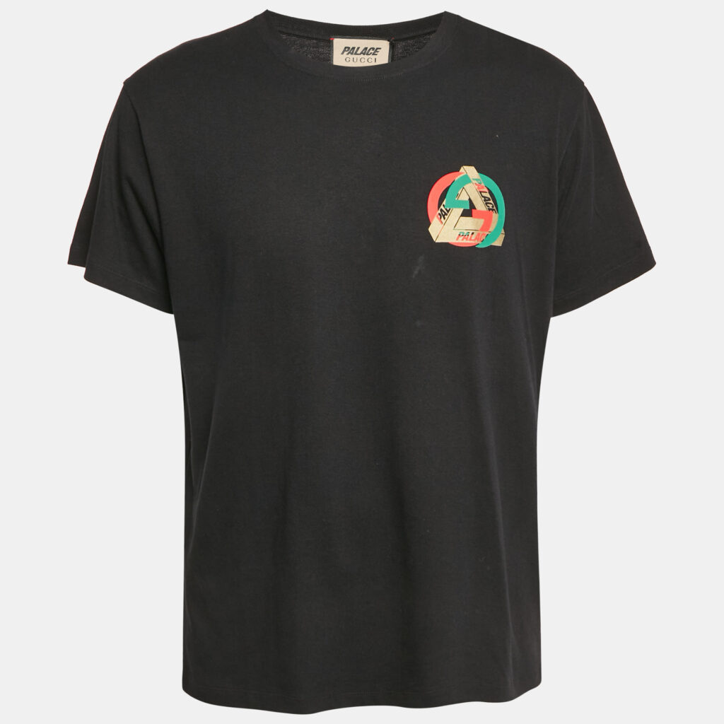 Gucci x Palace Black Logo Print Cotton Crew Neck T-Shirt S