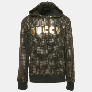 Gucci Black Star Print Cotton Hoodie M