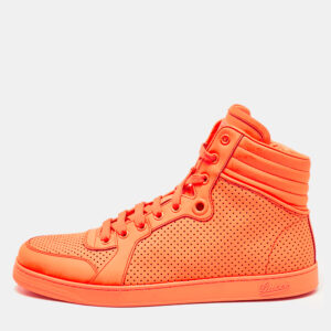 Gucci Orange Leather Coda High Top Sneakers Size 42.5