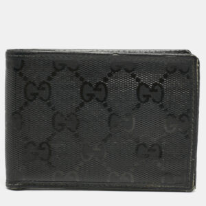 Gucci Black GG Crystals Canvas Bifold Wallet