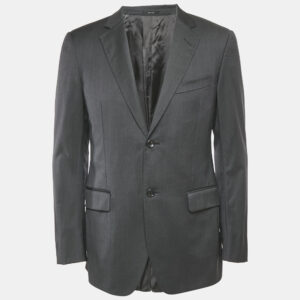 Gucci Grey Wool Tailored Single Breasted Blazer M