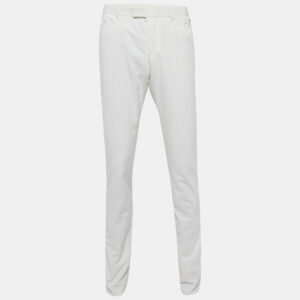 Gucci White Corduroy Regular Fit Trousers L