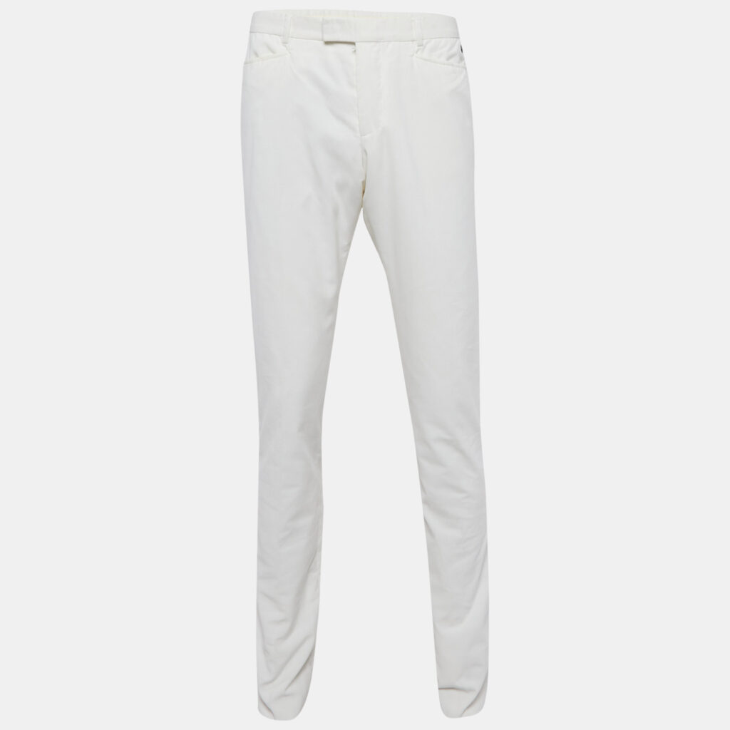 luxury-men-gucci-used-clothes-p1149277-005 Gucci White Corduroy Regular Fit Trousers L