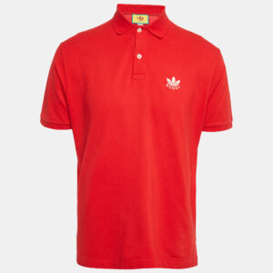 Gucci x Adidas Red Cotton Pique Polo T-Shirt L