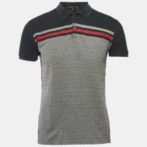 Gucci Multicolor Cotton Collar Web Trim Detail Polo Shirt M