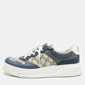 Gucci Multicolor Canvas and Leather Chunky B Low Top Sneakers Size 43