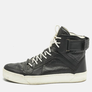 Alexander McQueen Black/White Leather Larry Sneakers Size 40