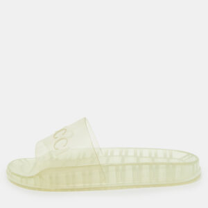 Gucci Transparent Rubber Logo Slide Flat Sandals Size 42