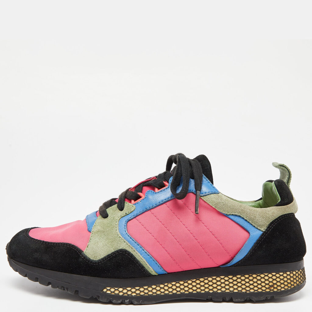 luxury-men-gucci-used-shoes-p904701-002 Gucci Multicolor Suede and Nylon Icaro Sneakers Size 40.5