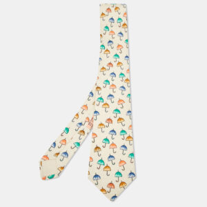 Herm&egrave;s Red Mouse and Cheese Print Silk Classic Tie