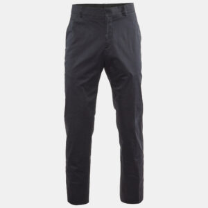 Herm&egrave;s Midnight Blue Cotton Regular Fit Pants M