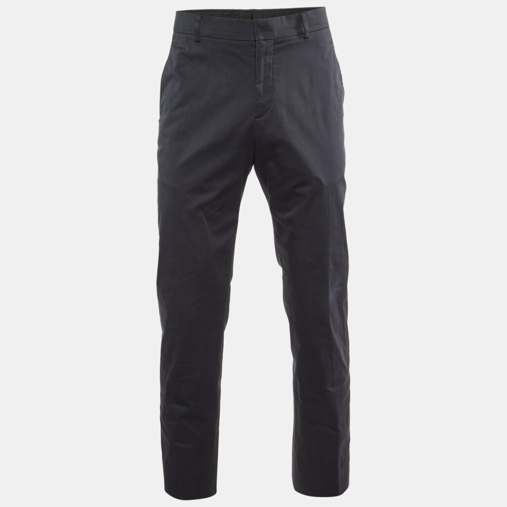 luxury-men-hermes-used-clothes-p1161500-001 Hermès Midnight Blue Cotton Regular Fit Pants M