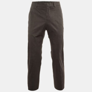 Hermes Charcoal Grey Cotton Regular Fit Pants M