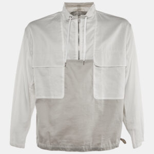 Herm&egrave;s Grey/White Cotton Light Jacket S
