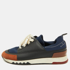 Hermes Multicolor Neoprene, Leather and Suede Stadium Low Top Sneakers Size 43