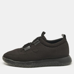 Hermes Black Mesh Team Sneakers Size 40.5