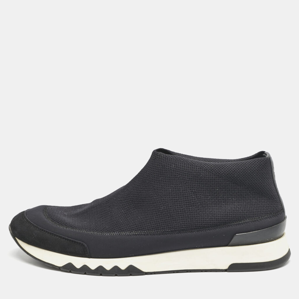 luxury-men-hermes-used-shoes-p1125321-003 Hermés Navy Blue Knit Fabric Tokyo Slip-On Sneakers Size 42.5