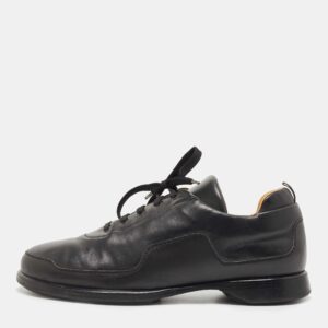 Hermes Black Leather Low Top Sneakers Size 45