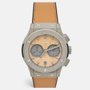 Hublot Tan Dial Grey Concrete Sand Camel Leather Limited Edition Classic Fusion Year of The Fiftieth 521.XC.0570.VR.UAE21 Men's Wristwatch 45 mm