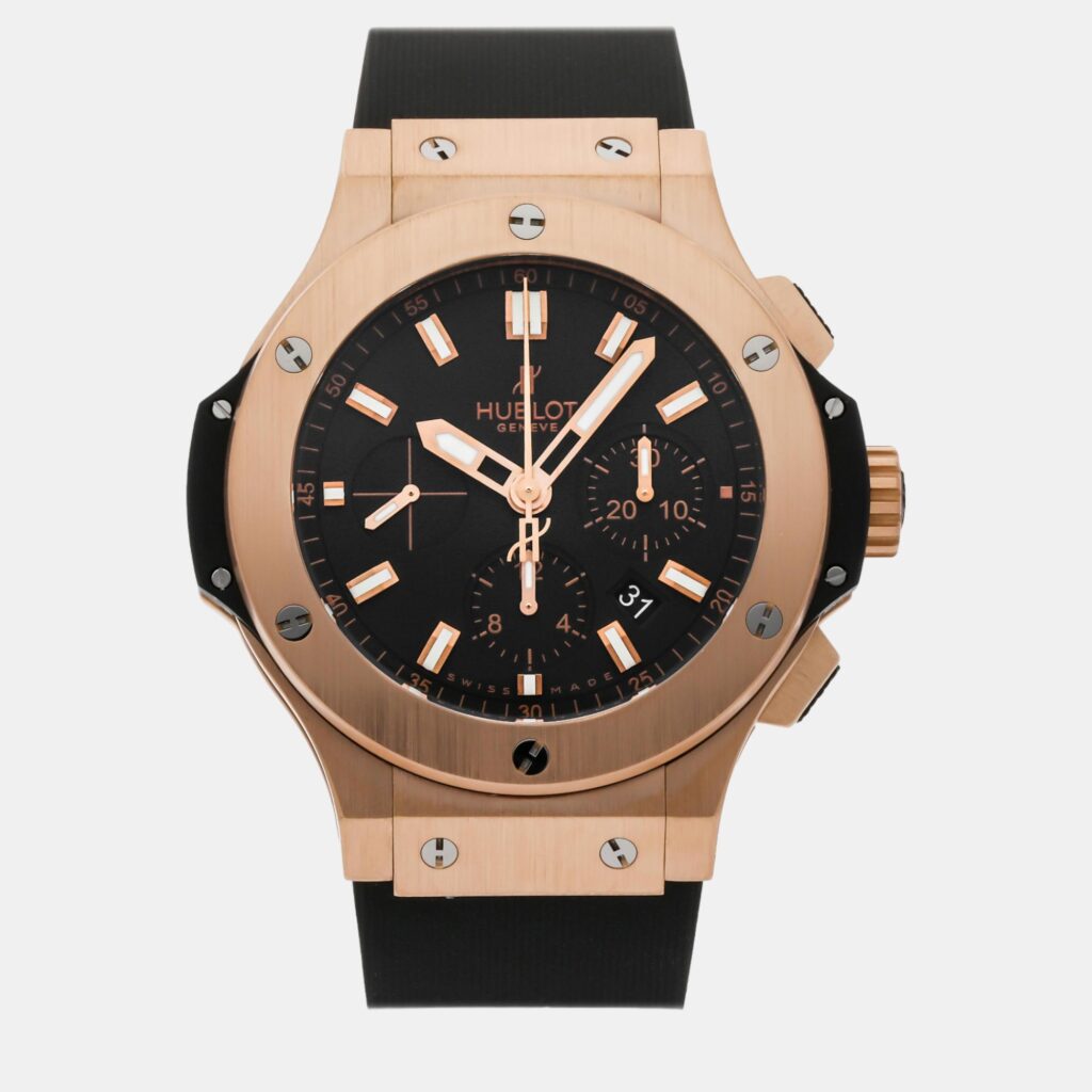 luxury-men-hublot-used-watches-p1025318-001 Hublot Black 18k Rose Gold Big Bang 301.PX.1180.RX Automatic Men's Wristwatch 44 mm