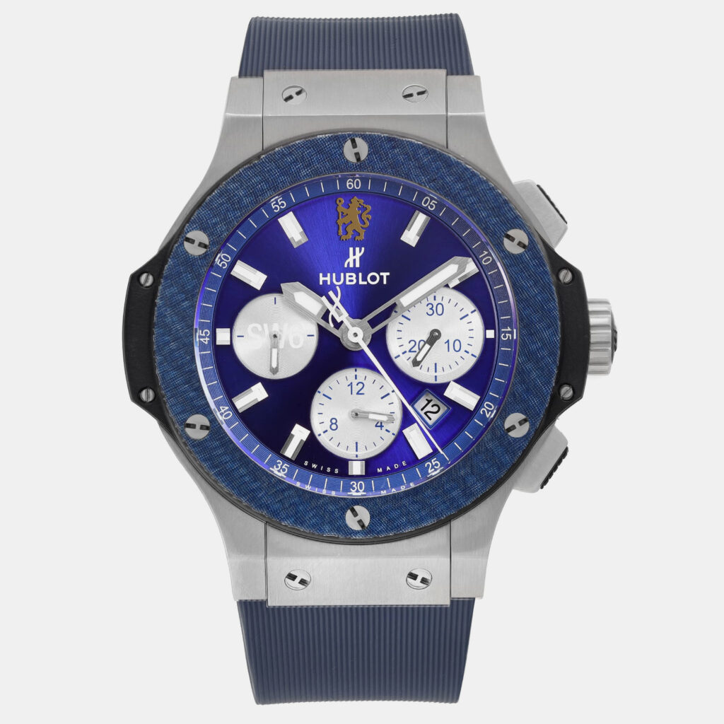 luxury-men-hublot-used-watches-p1099251-006 Hublot Blue Stainless Steel Big Bang Chelsea Football Club 301.SY.7129.LR.CFC17 Automatic Men's Wristwatch 44 mm