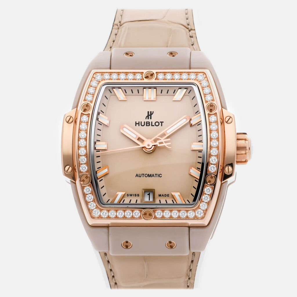 luxury-men-hublot-used-watches-p1156636-008 Hublot Spirit Of Big Bang 665.CZ.898B.LR.1204 Automatic Beige Ceramic 18k Rose Gold Men’s Wristwatch 39 mm
