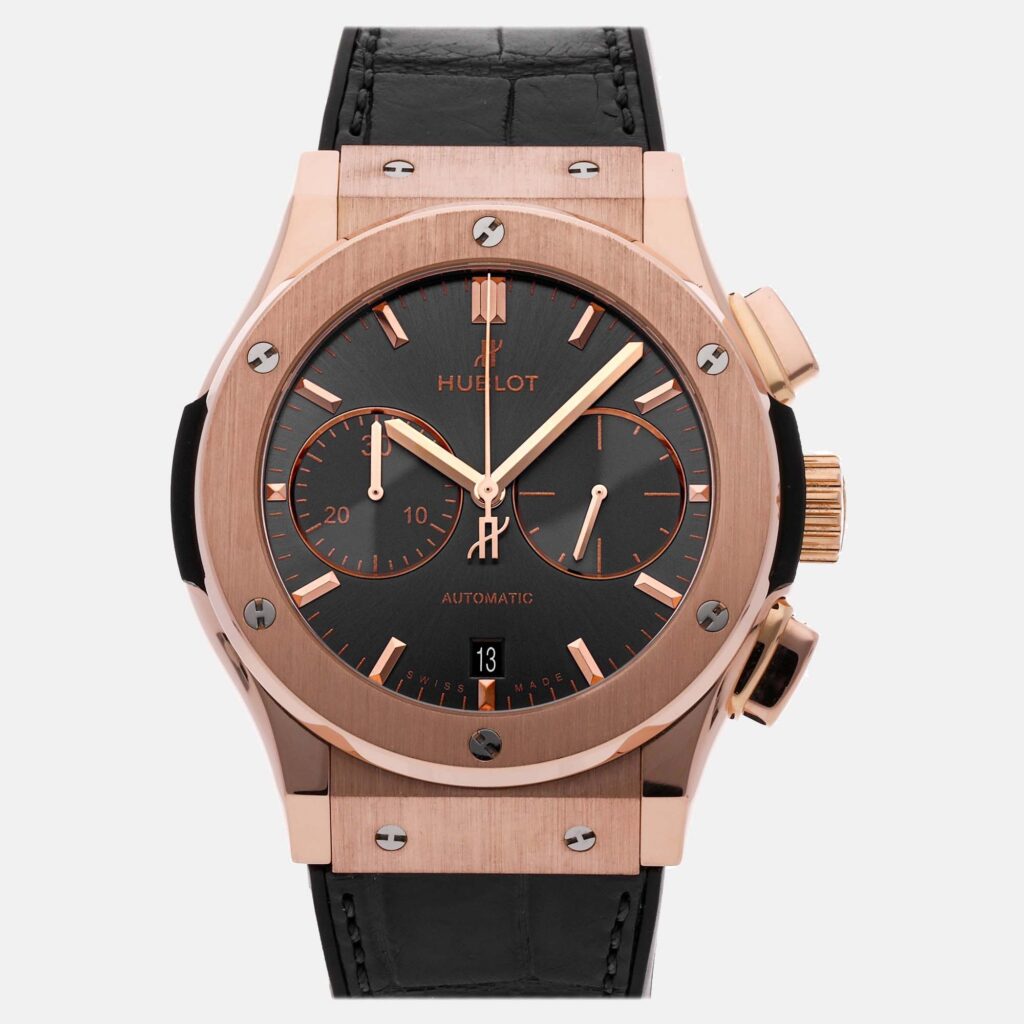 luxury-men-hublot-used-watches-p897024-003 Hublot Classic Fusion 521.OX.7081.LR Automatic Grey 18k Rose Gold Men’s Wristwatch 45mm