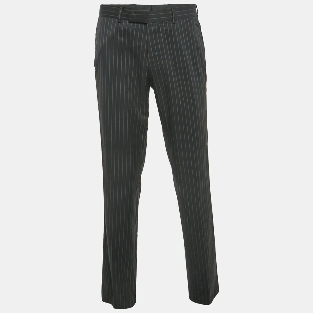 luxury-men-hugo-boss-used-clothes-p1108111-003 Hugo Boss Black Pinstripe Wool Formal Trousers M