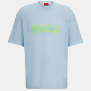 Hugo Boss Blue Printed Mesh Crewneck Dstaros T-Shirt M